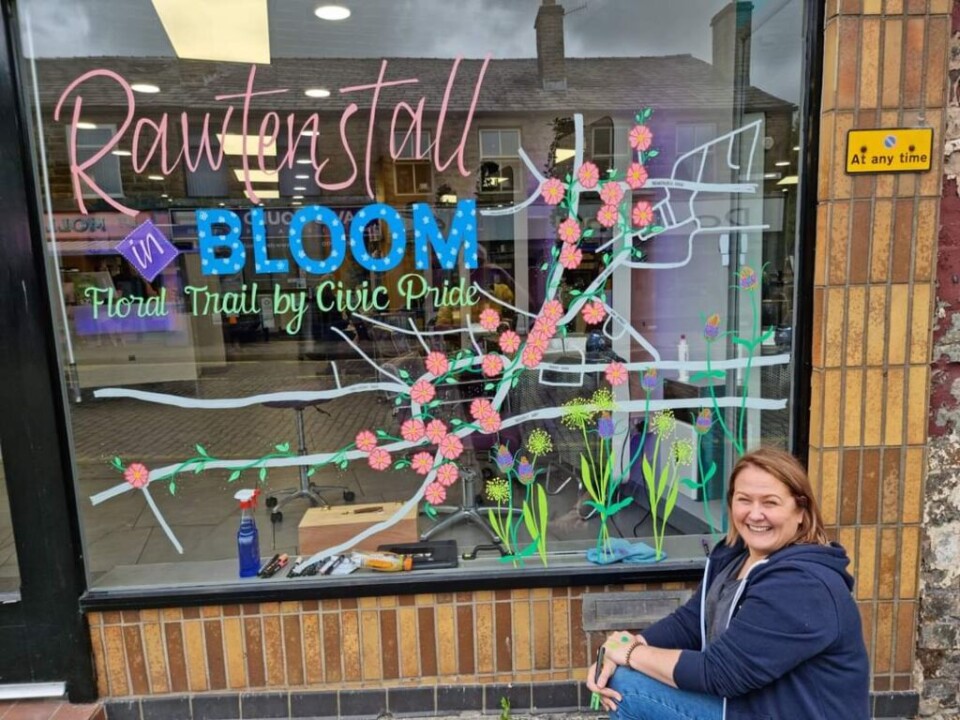 rawtenstall in bloom on shop window