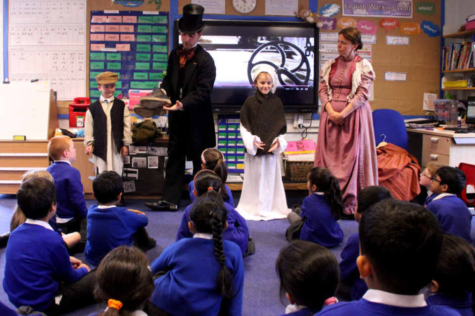 school pupil dressed in victorian costume